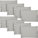 Kaila Ticking Stripe Ruffled Placemat Set of 2 13x19, 4 Pack 8 Pack