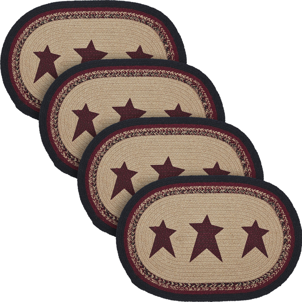 Connell Oval Placemat Stencil Stars 13x19, 4 Pack 4 Pack