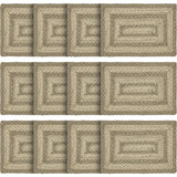 Farmhouse Cobblestone Table Placemat, Tan Grey White, Jute Blend, Rectangle, 12x18 Inches, 12 Pack 12 Pack