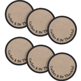 Braided Cotton Harvest Blessings Stencil Gather & Be Thankful Placemat 14 inch Diameter, Decorative Fall Placemat, Table Decor for Fall and Thanksgiving, 6 Pack 6 Pack