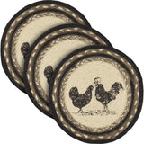 Sawyer Mill Charcoal Poultry Jute Trivet 8, Set of 3