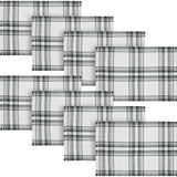 Harper Plaid Green White Placemat Set of 2 Fringed 13x19, 4 Pack 8 Pack