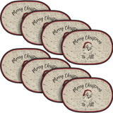 Jolly Ole Santa Jute Oval Placemat 13x19, 8 Pack 8 Pack