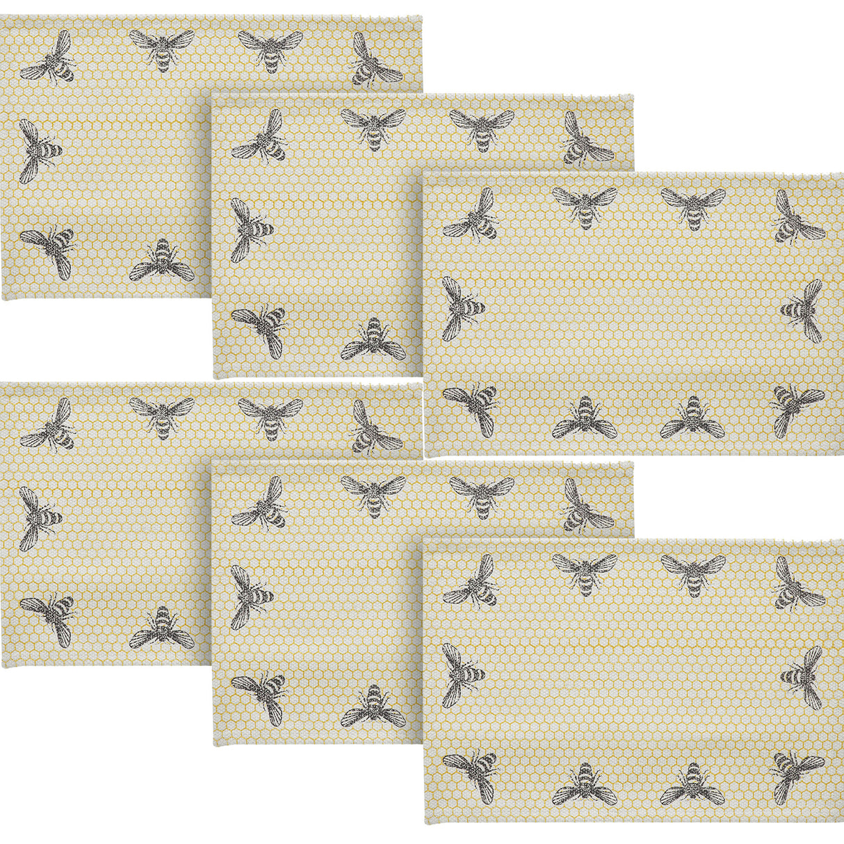 Buzzy Bees Placemat Set of 2 13x19, 3 Pack 6 Pack