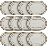 Braided Cotton Pumpkin Bounty Oval Placemat Stencil 13x19, Decorative Fall Placemat, Table Decor for Fall and Thanksgiving, 12 Pack 12 Pack