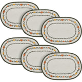 Braided Cotton Pumpkin Bounty Oval Placemat Stencil 10x15, Decorative Fall Placemat, Table Decor for Fall and Thanksgiving, 6 Pack 6 Pack
