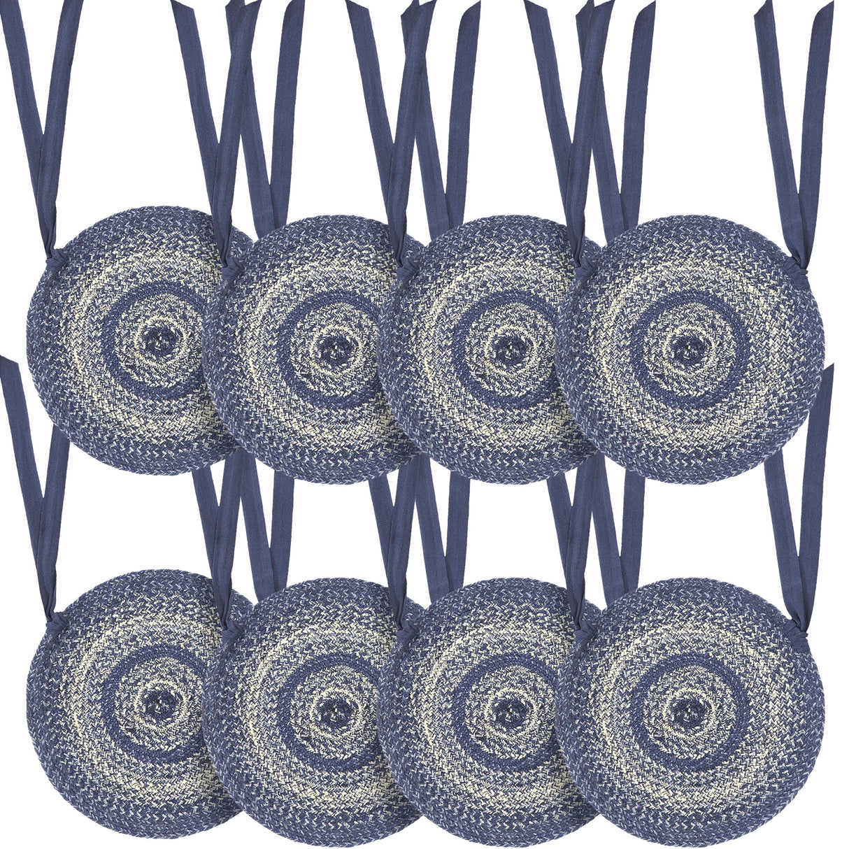 Great Falls Blue 15 Inch Jute Chair Pad