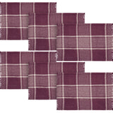 Eston Burgundy Tan Plaid Placemat Set of 2 13x19, 3 Pack 6 Pack