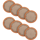 Braided Cotton Harvest Blessings Natural Stencil Pumpkin Placemat 14 inch Diameter, Decorative Fall Placemat, Table Decor for Fall and Thanksgiving, 8 Pack 8 Pack