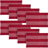 Arendal Red Stripe Placemat Set of 2 Fringed 13x19, 4 Pack 8 Pack