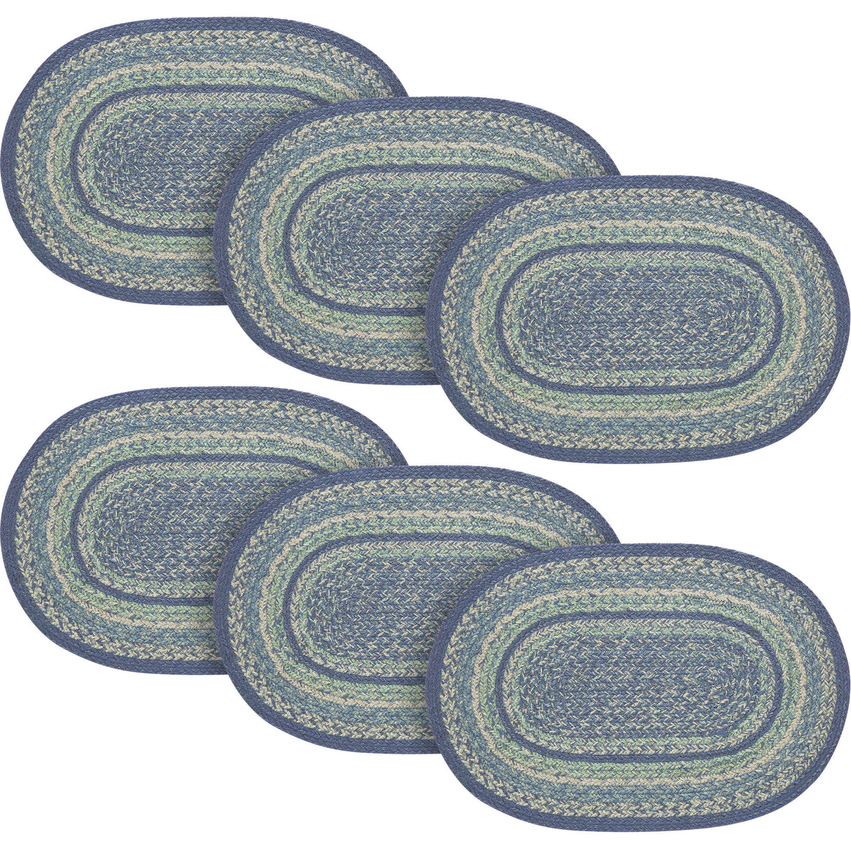 Jolie Jute Oval Placemat 13x19, 6 Pack 6 Pack