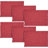 Gallen Red White Placemat Set of 2 Fringed 13x19, 3 Pack 6 Pack