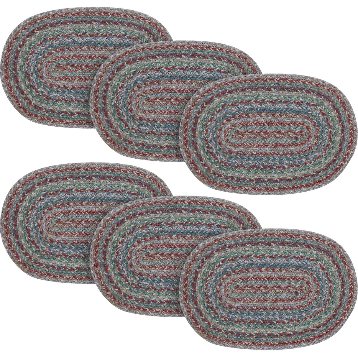 Multi Jute Oval Placemat 10x15, 6 Pack 6 Pack