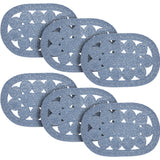 Celeste Blended Blue Indoor/Outdoor Placemat 13x19, 6 Pack 6 Pack