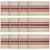 Yuletide Burlap Red Stripe Placemat Set of 6 13x19, 12 Pack