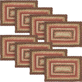 Ginger Spice Table Placemat, Orange Red Natural, Jute Blend, Rectangle, 10x15 Inches, 8 Pack 8 Pack