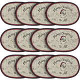 Jolly Ole Santa Jute Oval Placemat 10x15, 12 Pack 12 Pack