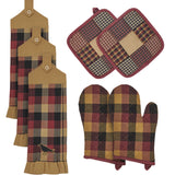 VHC Brands Heritage Farms 7PC Set 2 Oven Mitts 2 Pot Holders and 3 Tea Towels