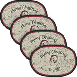Jolly Ole Santa Jute Oval Placemat 10x15, 4 Pack 4 Pack