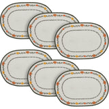 Braided Cotton Pumpkin Bounty Oval Placemat Stencil 13x19, Decorative Fall Placemat, Table Decor for Fall and Thanksgiving, 6 Pack 6 Pack
