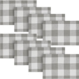 Placemat 13x19 Set of 2, Cotton Dining Room, Kitchen Placemat, Dining Table Placemats, Place Mat, Annie Buffalo Check Collection, Rectangle 13x19, Ash Grey, 4 Pack 8 Pack