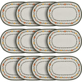 Braided Cotton Pumpkin Bounty Oval Placemat Stencil 10x15, Decorative Fall Placemat, Table Decor for Fall and Thanksgiving, 12 Pack 12 Pack