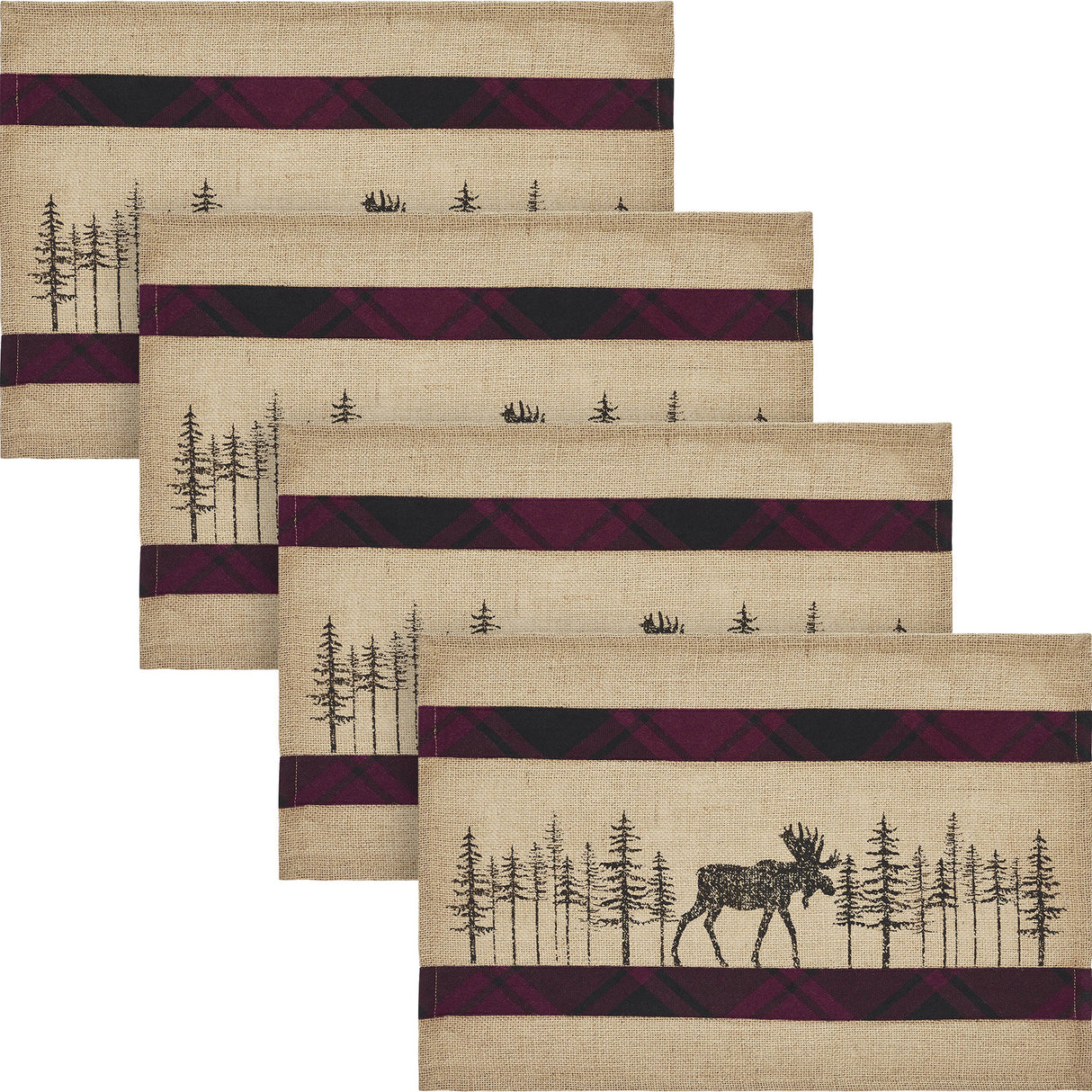 Cumberland Moose Placemat Set of 2 13x19, 4 Pack