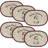Jolly Ole Santa Jute Oval Placemat 13x19, 6 Pack 6 Pack