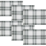 Harper Plaid Green White Placemat Set of 2 Fringed 13x19, 3 Pack 6 Pack
