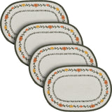 Braided Cotton Pumpkin Bounty Oval Placemat Stencil 10x15, Decorative Fall Placemat, Table Decor for Fall and Thanksgiving, 4 Pack 4 Pack