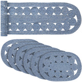 Celeste Steel Blue 12x72 Table Runner & 6 pc 13x19 Placemat Set