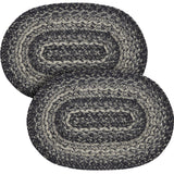 Sawyer Mill Black White Jute Oval Placemat 10x15, 2 Pack