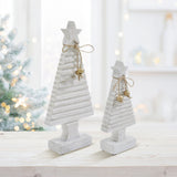 VHC Brands 3PC Starbright Distressed White Wooden Tree ,Small Meduim and Large