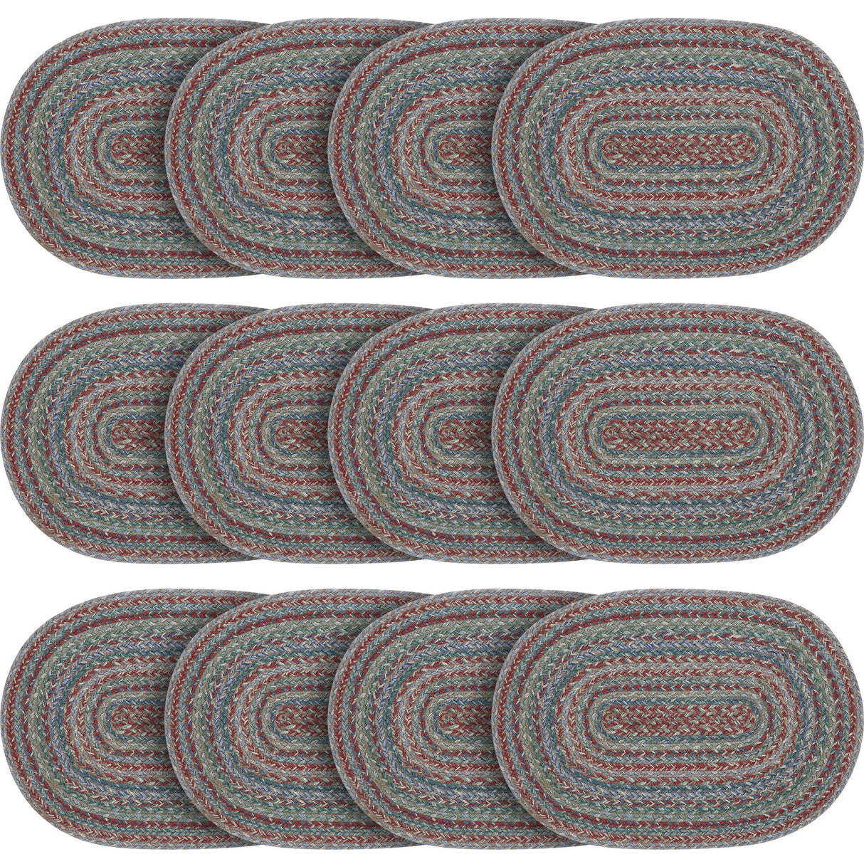 Multi Jute Oval Placemat 13x19, 12 Pack 12 Pack