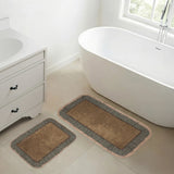 VHC Brands Crosswoods Khaki 2pc Bathhmat Set, 20x30 and 27x48