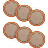 Braided Cotton Harvest Blessings Natural Stencil Pumpkin Placemat 14 inch Diameter, Decorative Fall Placemat, Table Decor for Fall and Thanksgiving, 6 Pack 6 Pack