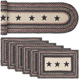 Colonial Star Country Black 13x72 Table Runner & 6 pc 12x18 Placemat Set