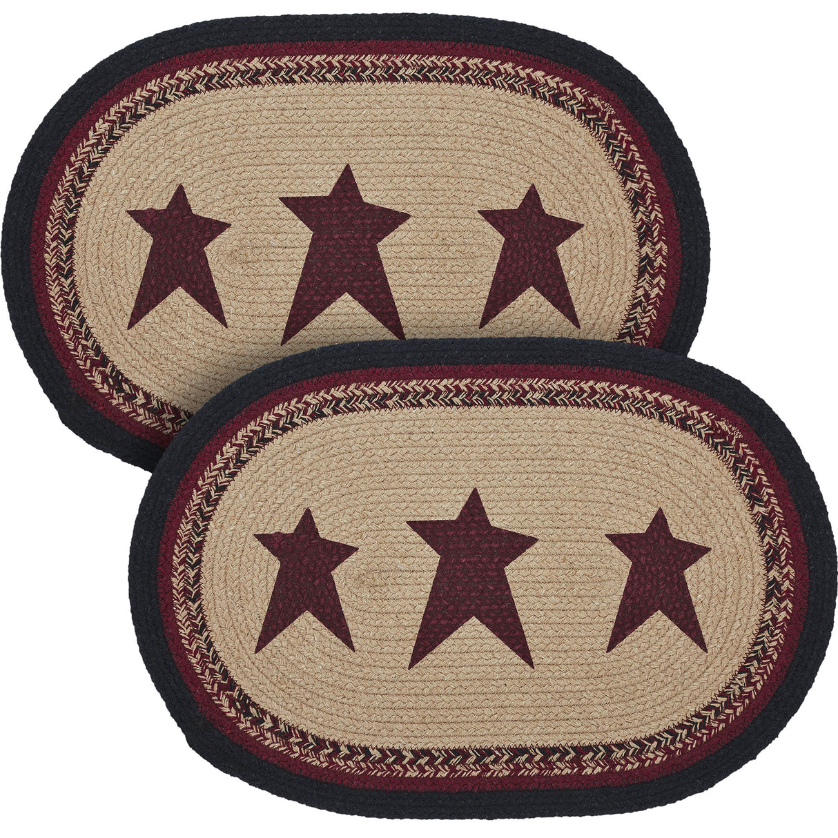 Connell Oval Placemat Stencil Stars 13x19, 2 Pack