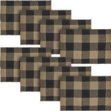 Placemat 13x19 Set of 2, Cotton Dining Room, Kitchen Placemat, Dining Table Placemats, Place Mat, Black Check Collection, Rectangle 13x19, Country Black, 4 Pack 8 Pack