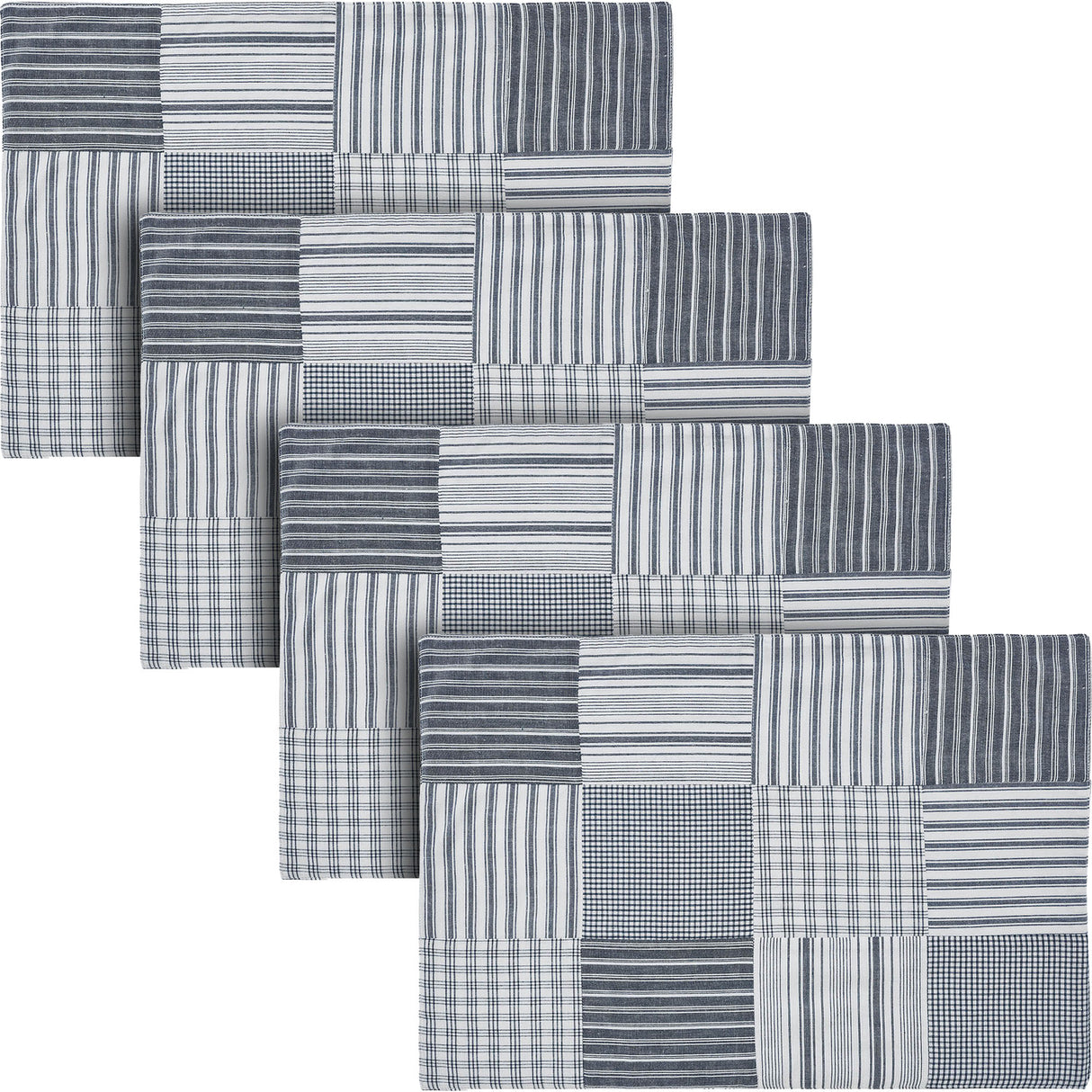 Sawyer Mill Blue Quilted Placemat Set of 2 13x19, 4 Pack