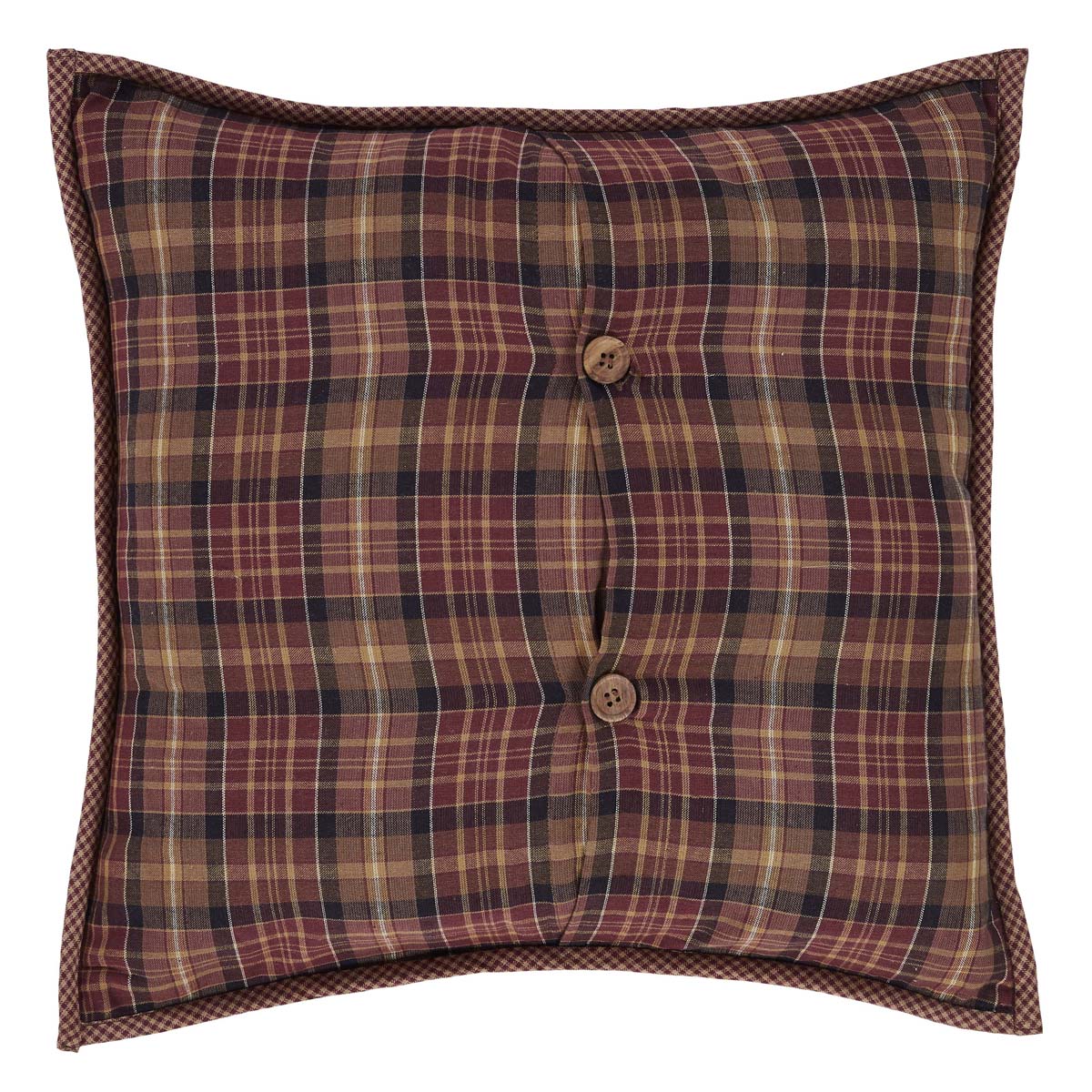 Primitive Throw Pillow 16x16 Abilene Star Quilted Patchwork Red Brown Americana VHC Brands