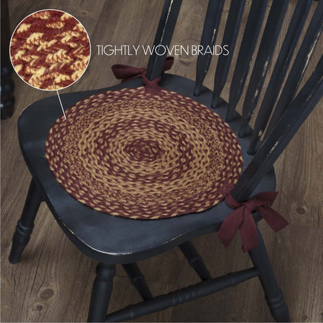 30563-Burgundy-Tan-Jute-Chair-Pad-15-inch-Diameter-Set-of-6-image-2