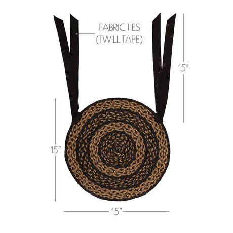 30565-Black-Tan-Jute-Chair-Pad-15-inch-Diameter-Set-of-6-image-2