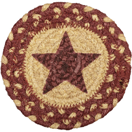 30577-Burgundy-Tan-Jute-Coaster-Stencil-Star-Set-of-6-image-4