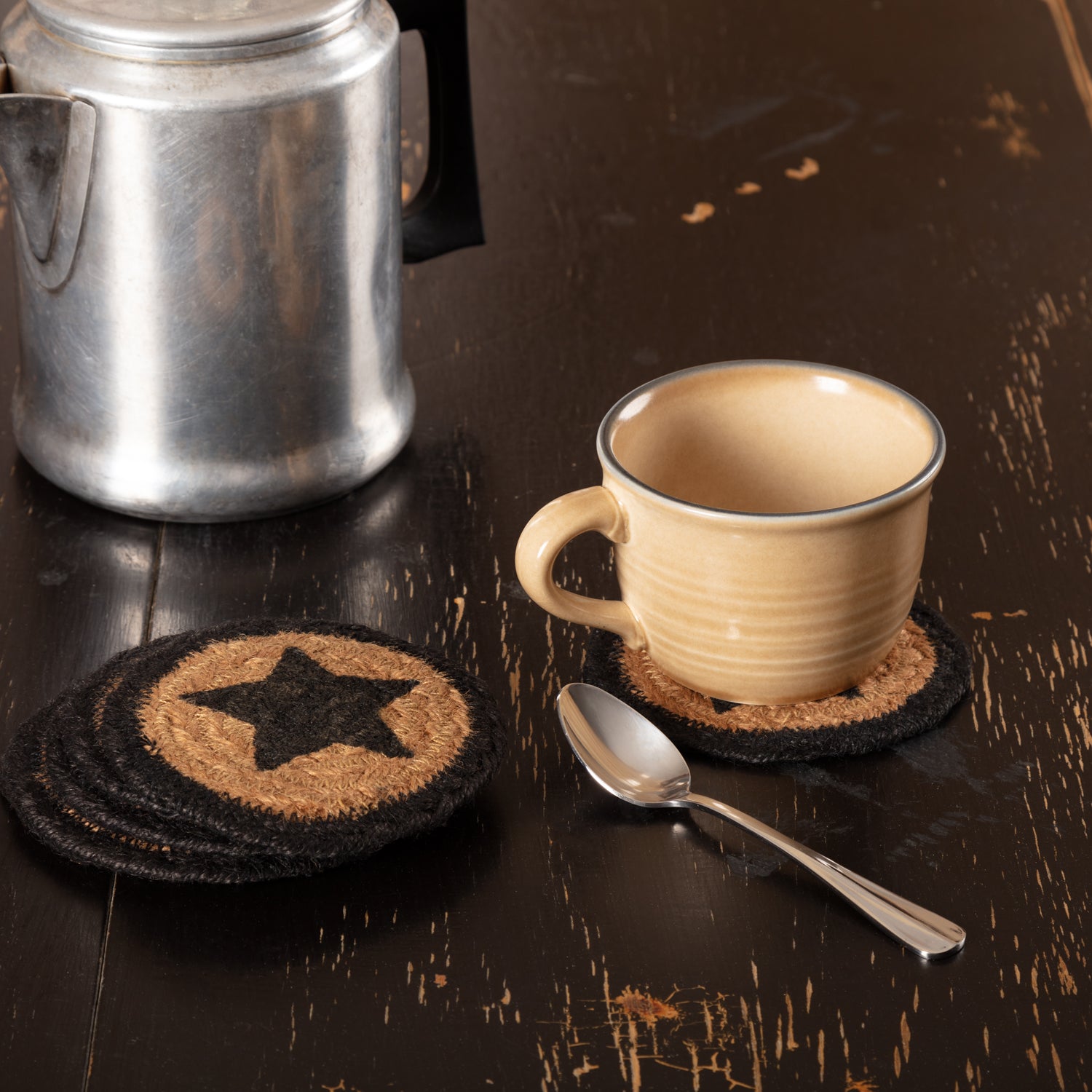 VHC Brands Farmhouse Jute Coaster - Thumbnail 2