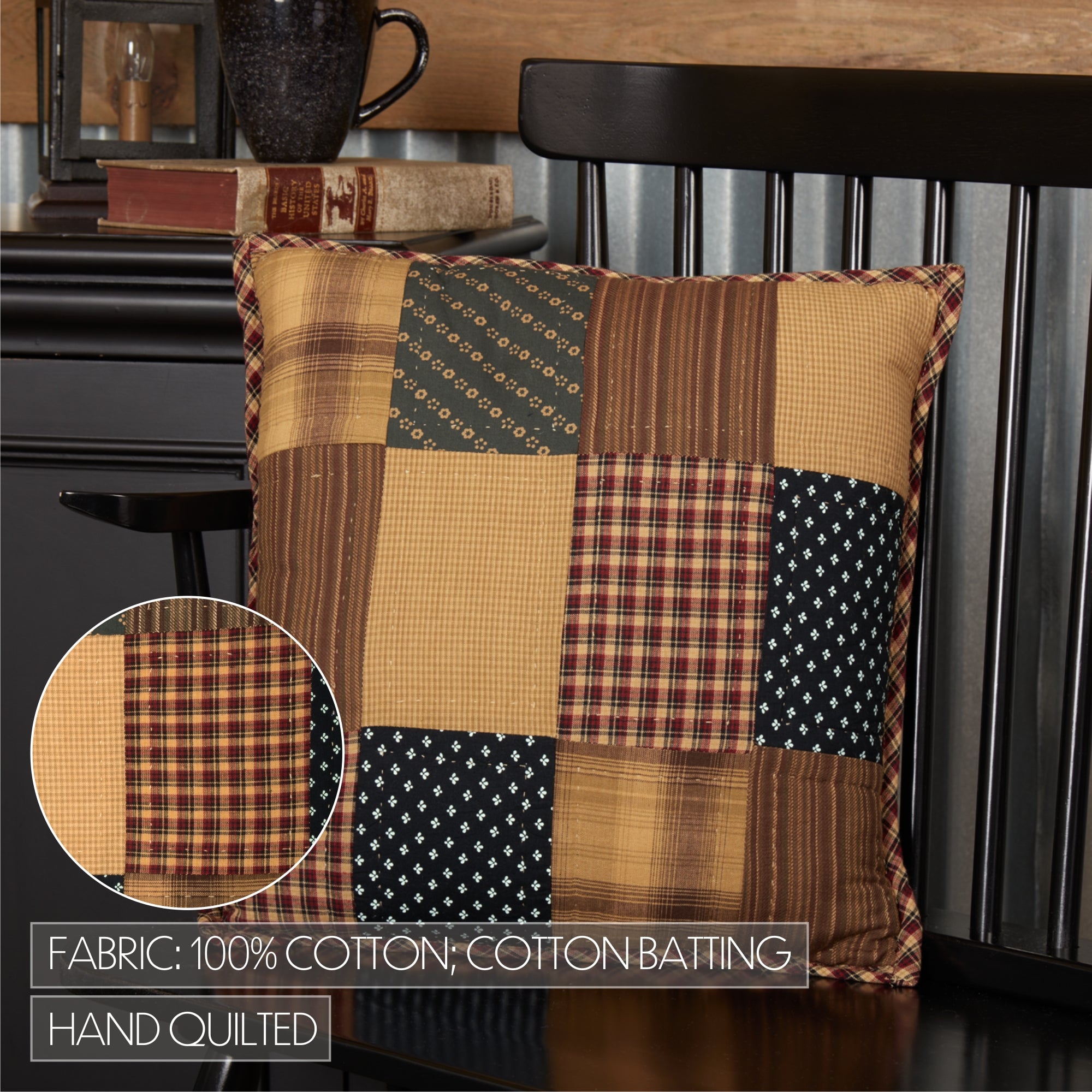 Patchwork throw outlet pillow