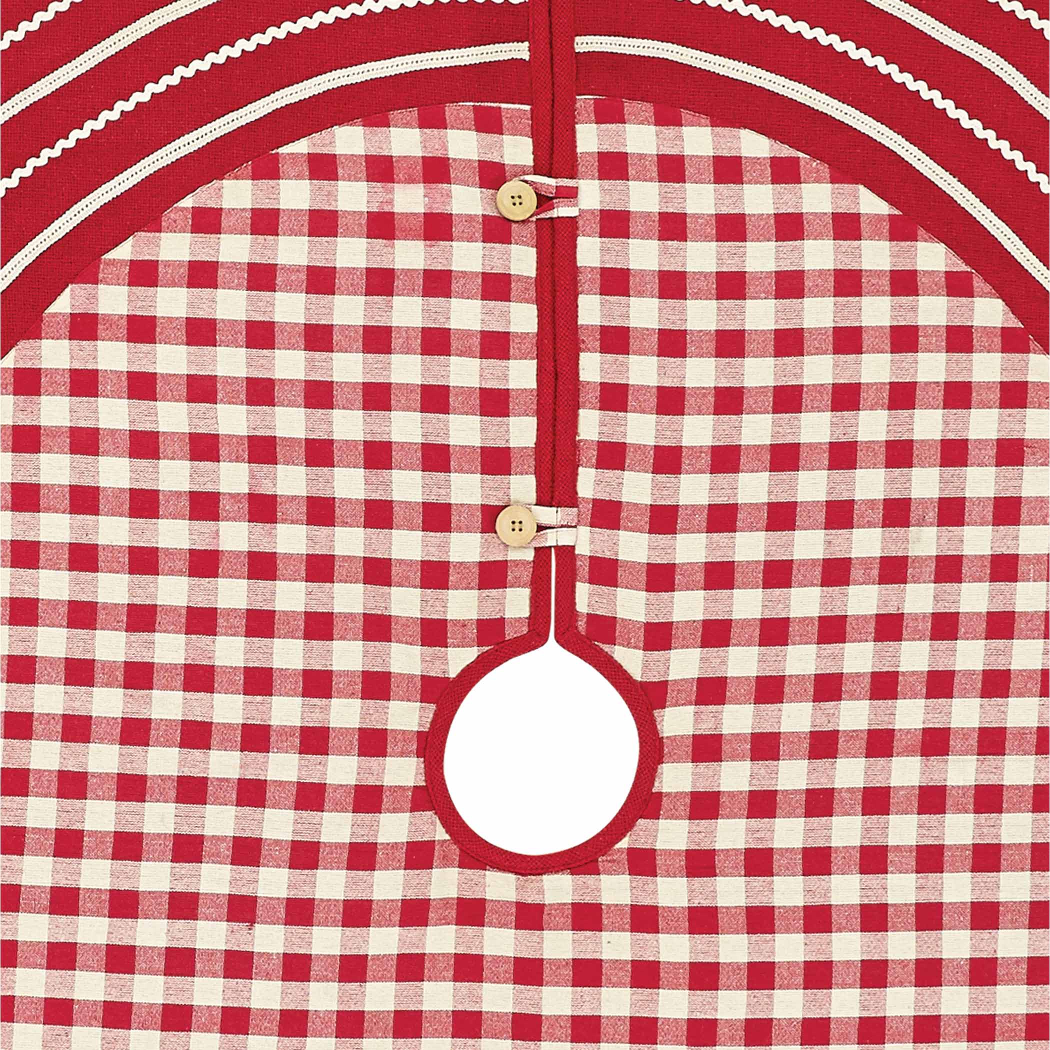 Christmas Tree Skirt 48 inch Gretchen Check Red White Holiday