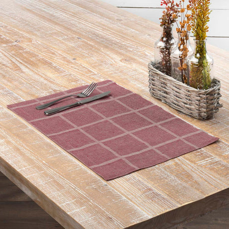 33319-Julie-Red-Plaid-Placemat-Set-of-6-12x18-image-1