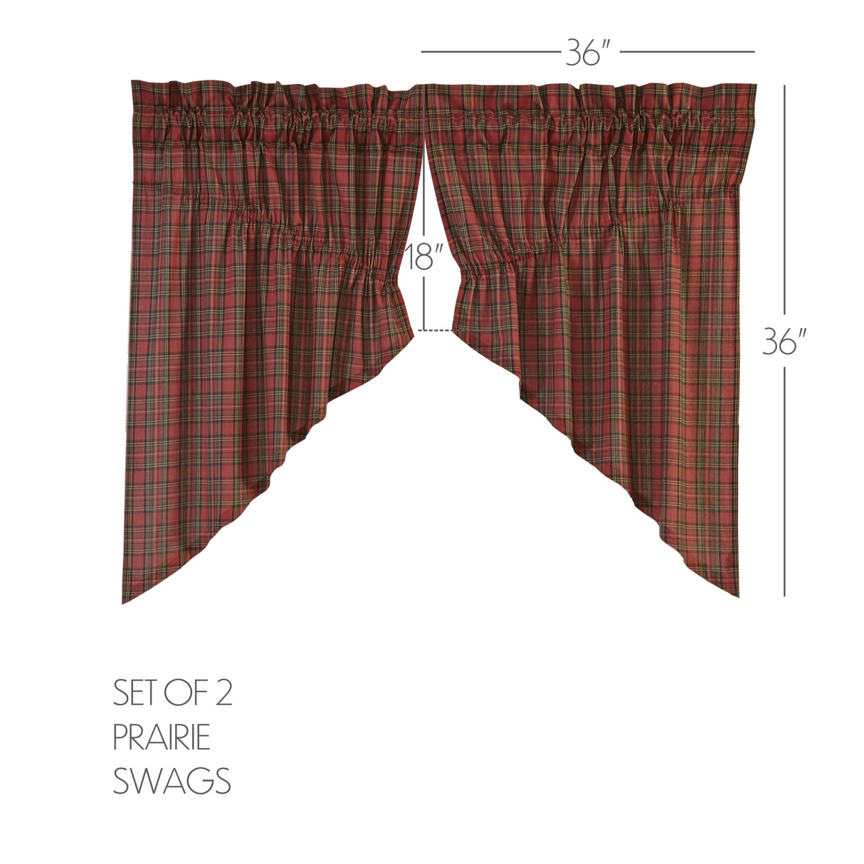 34058-Tartan-Red-Plaid-Prairie-Swag-Set-of-2-36x36x18-image-1