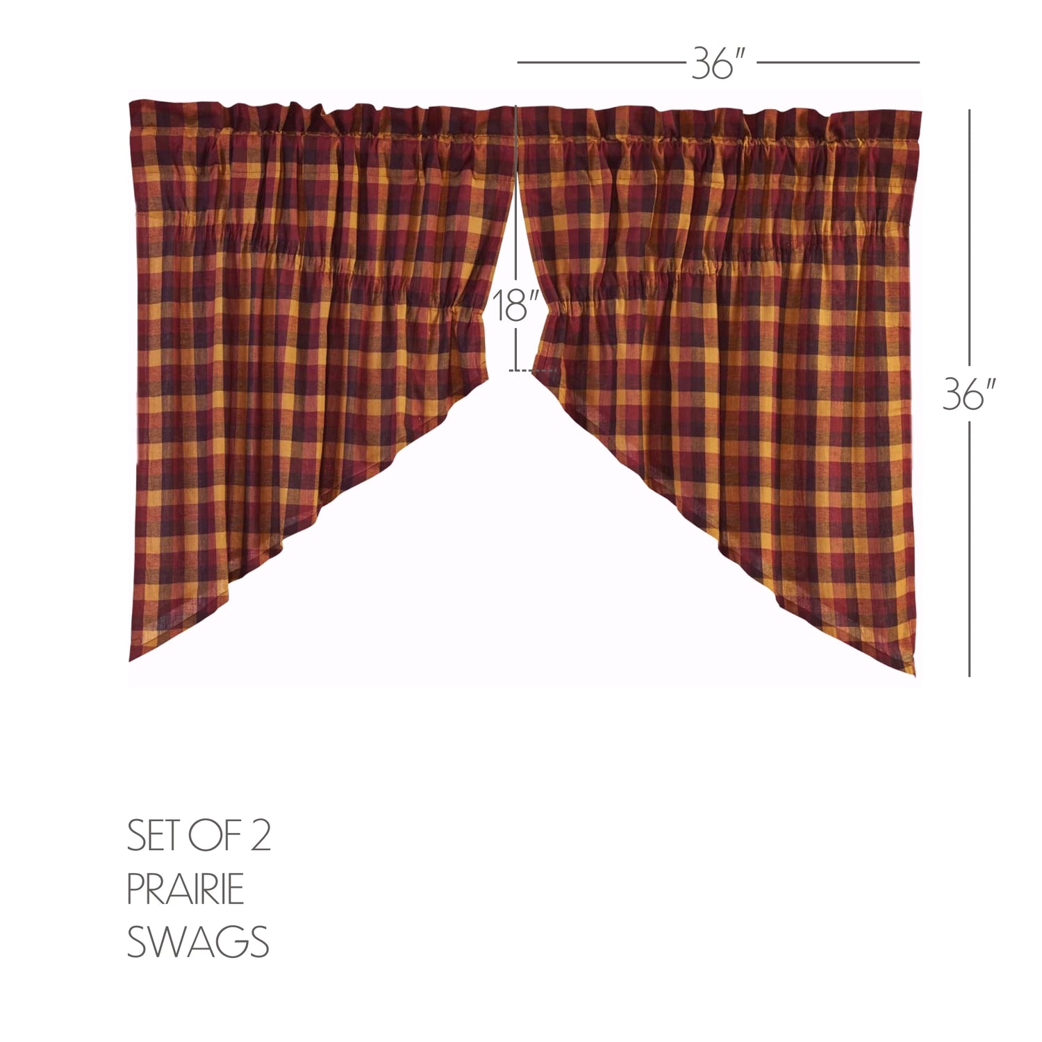 34075-Heritage-Farms-Primitive-Check-Prairie-Swag-Set-of-2-36x36x18-image-1